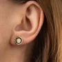 Золотые серьги - пусеты с черными бриллиантами 334483122 Оникс