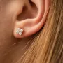 Золотые серьги - пусеты Клевер с бриллиантами 322913121 Оникс
