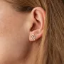 Серьги - пусеты Клевер в белом золоте с08276 Оникс