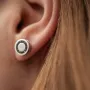 Золотые серьги - пусеты с черными бриллиантами 334461122 Оникс