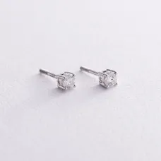 Золотые серьги - пусеты с бриллиантами 331371121 Оникс