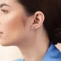 Серьги - пусеты Клевер в желтом золоте с08277 Оникс