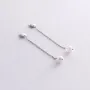 Серьги - пусеты Жемчужина на цепочке в белом золоте с08302 Оникс