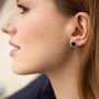 Золотые серьги - пусеты с бриллиантами и эмалью 333341421 Оникс