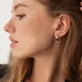 Серебряные серьги - кольца Клевер (черные фианиты) OR124010ч Оникс