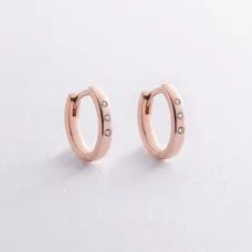 Золотые серьги - кольца с бриллиантами 310842421 Оникс