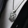 Мужской серебряный кулон Воин 378 Оникс
