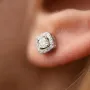 Золотые серьги - пусеты 2 в 1 с бриллиантами 3331981121 Оникс