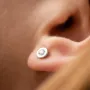 Золотые серьги - пусеты с бриллиантами 331171121 Оникс