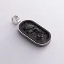 Серебряный кулон Св. Георгий Подебедоносец с эбеновым деревом 950 Оникс
