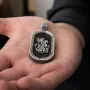 Серебряный кулон Св. Георгий Подебедоносец с эбеновым деревом 950 Оникс