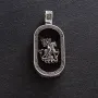 Серебряный кулон Св. Георгий Подебедоносец с эбеновым деревом 950 Оникс