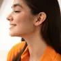 Серьги - пусеты Маленькие ласточки в желтом золоте с08278 Оникс