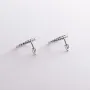Серьги - пусеты Триана в белом золоте с08279 Оникс