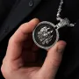 Серебряный кулон Медведь с эбеновым деревом и фианитами 947 Оникс