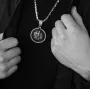 Серебряный кулон Медведь с эбеновым деревом и фианитами 947 Оникс