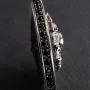 Серебряный кулон Медведь с эбеновым деревом и фианитами 947 Оникс
