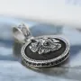 Серебряный кулон Медведь с эбеновым деревом и фианитами 947 Оникс