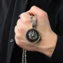 Серебряный кулон Медведь с эбеновым деревом и фианитами 947 Оникс