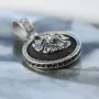 Серебряный кулон Медведь с эбеновым деревом и фианитами 947 Оникс