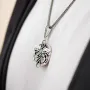 Серебряный кулон Волки Рода с деревом 088 Оникс