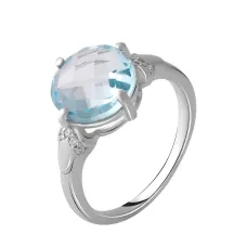 Серебряное кольцо SilverBreeze с натуральным топазом 4.275ct (2049760) 18.5 Серебряное кольцо SilverBreeze с натуральным топазом 4.275ct (2049760) 18.5