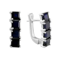 Серебряные серьги SilverBreeze с натуральным сапфиром 3.6ct (2090380)