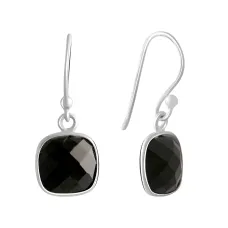 Серебряные серьги SilverBreeze с натуральным ониксом (2092773)