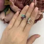 Серебряные серьги SilverBreeze с натуральным сапфиром 4.05ct изумрудом рубином (2096610)