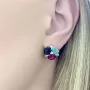 Серебряные серьги SilverBreeze с натуральным сапфиром 4.05ct изумрудом рубином (2096610)