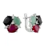 Серебряные серьги SilverBreeze с натуральным сапфиром 4.05ct изумрудом рубином (2096610)