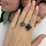 Серебряное кольцо SilverBreeze с натуральным ониксом (2098959) adjustable