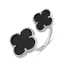 Серебряное кольцо SilverBreeze с натуральным ониксом (2098959) adjustable