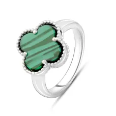 Серебряное кольцо SilverBreeze с малахитом (2099000) 17.5