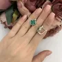 Серебряные серьги SilverBreeze с малахитом (2099086)