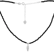 Серебряное колье SilverBreeze с натуральным шпинелью (2101253) 450-500