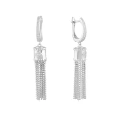 Серебряные серьги SilverBreeze с фианитами (2102304)
