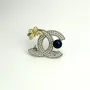 Серебряная брошка SilverBreeze с натуральным жемчугом фианитами (2102366)