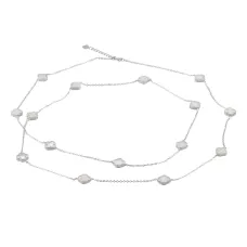 Серебряное колье SilverBreeze с натуральным перламутром (60001361) 100-105