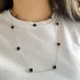 Серебряное колье SilverBreeze с натуральным ониксом (60001363) 100-105
