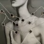 Серебряное колье SilverBreeze с натуральным ониксом (60001363) 100-105