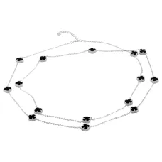 Серебряное колье SilverBreeze с натуральным ониксом (60001363) 100-105