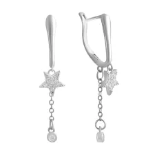 Серебряные серьги SilverBreeze с фианитами (2102892)
