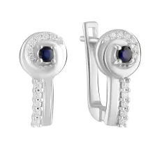 Серебряные серьги SilverBreeze с натуральным сапфиром 0.358ct (2103721)