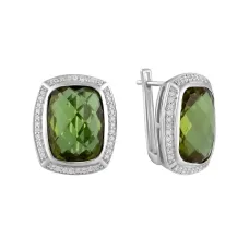 Серебряные серьги SilverBreeze с Султанит султанитом 18.613ct (2104391)