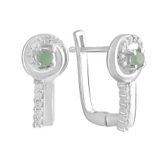 Серебряные серьги SilverBreeze с натуральным изумрудом 0.19ct (2106265)