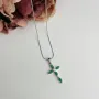Серебряный крестик SilverBreeze с изумрудом 1.72ct (2107002)