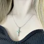 Серебряный крестик SilverBreeze с изумрудом 1.72ct (2107002)