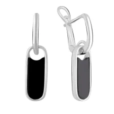 Серебряные серьги SilverBreeze с натуральным ониксом (2108573)