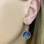 Серебряные серьги SilverBreeze с искусственным аммолитом (2108672)